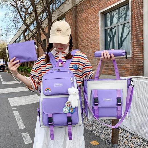 👋🏻👋🏻👋🏻【森系斜跨双肩包四件套】✅600D牛津布面料+防水内层！🌿 ✅双肩包自重只有0.6kg ✅加厚加宽肩，减轻负重压力👏 商品图5