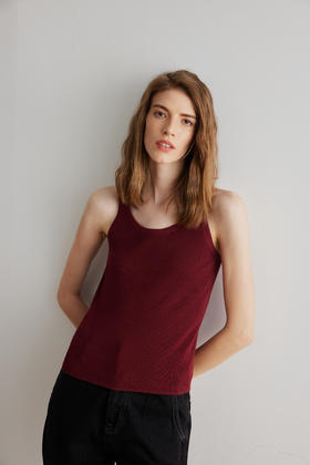 COCO ZONE夏季时尚女士无袖针织背心通勤简约修身上衣CC1B1032