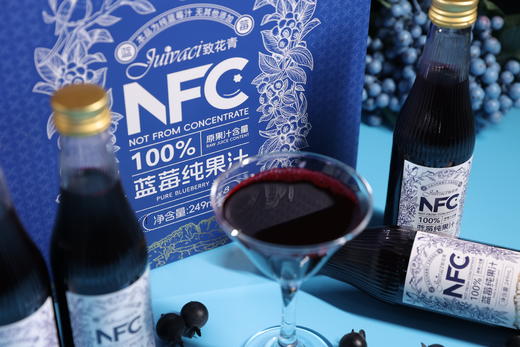 致花青NFC蓝莓纯果汁 蓝莓原浆压榨无添加 南川特产 100ml/249ml*8瓶/件 商品图1