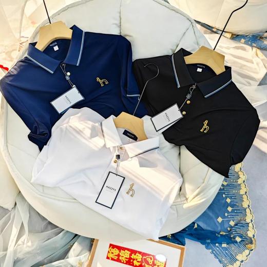 哈吉斯休闲简约金标小狗polo衫 商品图1