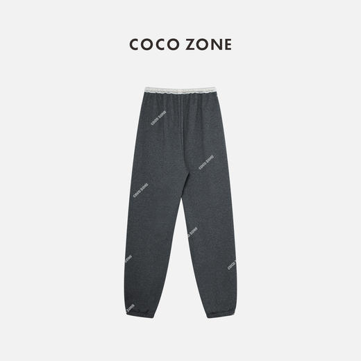 COCO ZONE抽绳松紧腰撞色边束脚裤休闲运动长裤24C10277 商品图6
