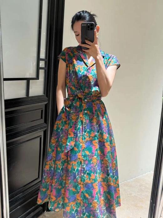 【包邮发顺丰】洛诗琳夏季新款性感端庄的西西里枪驳领纯棉连衣裙KDL0056 商品图0