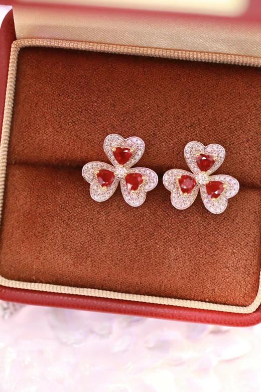 1.39ct 红宝石耳钉 商品图2
