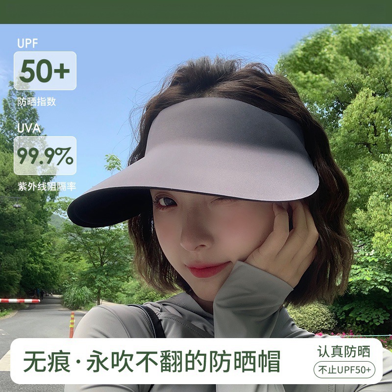 【2024新款防晒帽】女款防紫外线空顶大帽檐遮阳帽无痕太阳帽 男可折叠