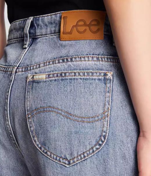 LEE新品428舒适高腰直脚破洞浅蓝色女牛仔裤潮流LWB246428101291 商品图4