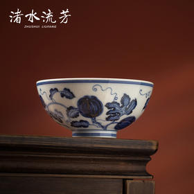 渚水流芳青花西瓜纹茶碗（缺货）