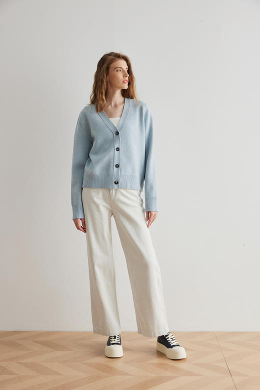 COCO ZONE"冰川牛“夏季棉粘胶混纺百搭牛仔裤透气通勤直筒阔腿裤CC1B0660 商品图5