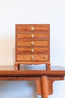 红桥红  家具严选  缅甸花梨(大果紫檀）  【缅花五斗茶饼柜 】普洱茶柜