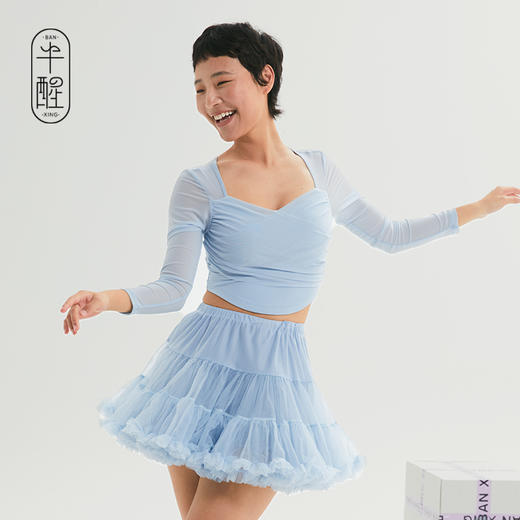 半醒芭比防晒衣高级感瑜伽服带胸垫女修身显瘦速干运动网纱透气美背舞蹈健身美背衣 商品图3