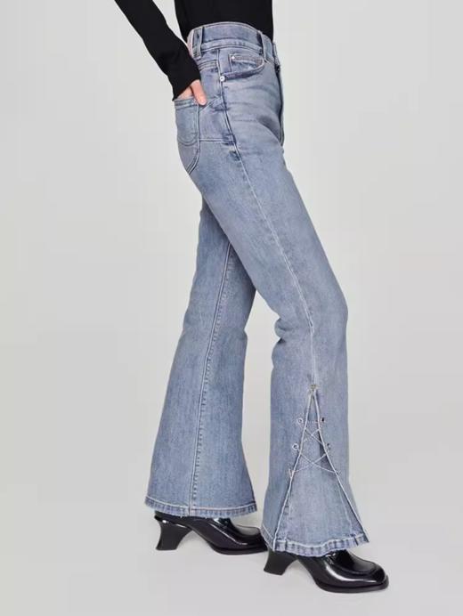 LEE新品美颜牛仔427标准高腰喇叭中蓝色女牛仔裤潮LWB246427203296 商品图7