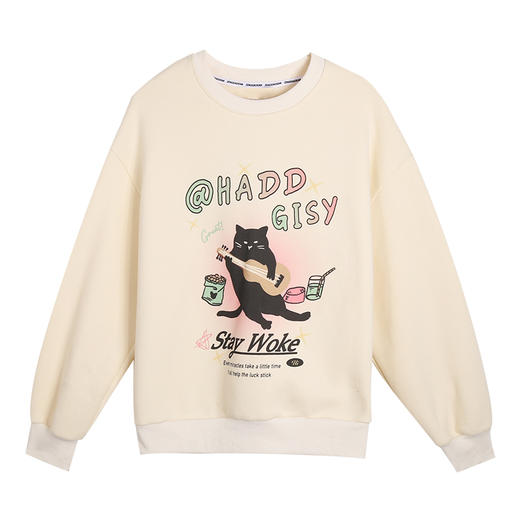 <曾小咸推荐>秋冬品质现货，反季大清仓！抢到就是赚到！秒完不再有  贝蒂物语 杏色猫咪印花圆领卫衣女春季复古绿色格子裤 日常159.99 立减70 秒杀89.99！！ 商品图4