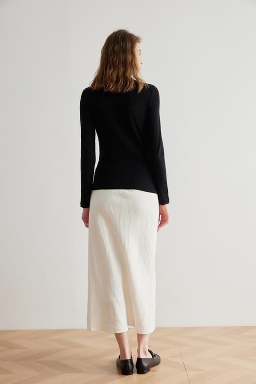 COCO ZONE"白麻半裙“高级感气质白色半身裙时尚通勤中长裙CC1B0811 商品图9