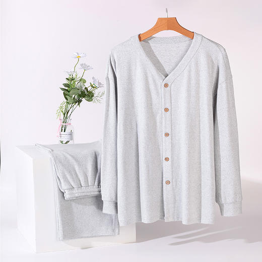 I‘d爱帝男士长袖居家服云感超柔文艺花纱套装 商品图5