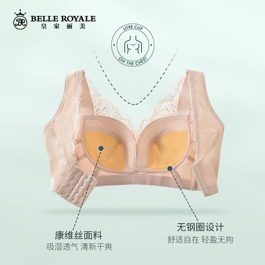 皇家丽美新款流星刺绣无钢圈大胸显小专利康维丝内杯文胸WW239-1 商品图2