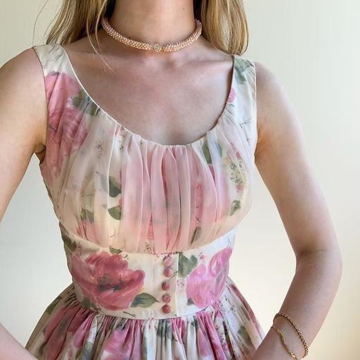 【投稿】喵娘精工@M82《春日花影》复古vintage薄纱印花高腰连衣裙 商品图2