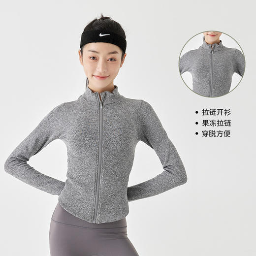 【路路精选】女运动拉链运动外套上衣健身衣服跑步瑜伽服套装暴汗服春夏 商品图2