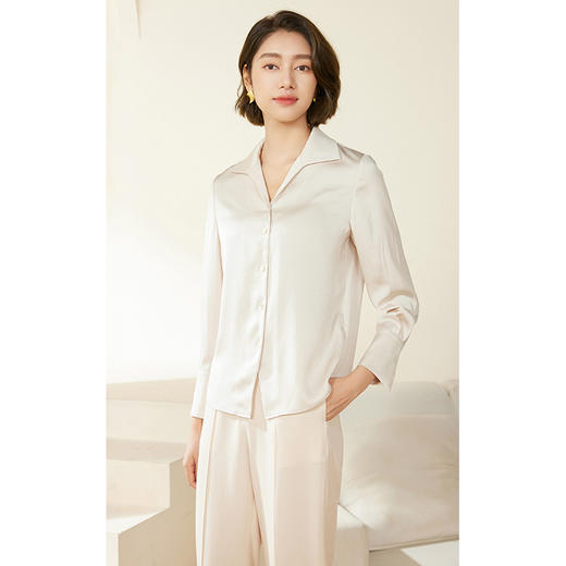 乔万尼白色衬衫通勤百搭显瘦高级感复古设计EM3C455 商品图1