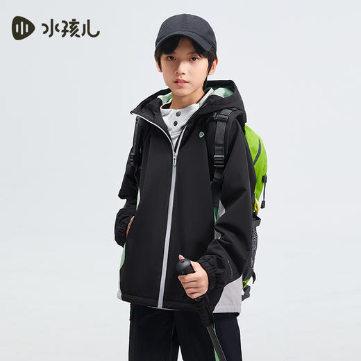 水孩儿童装2024秋季新款女童风衣男童外套中大童三防防风薄绒保暖 商品图4