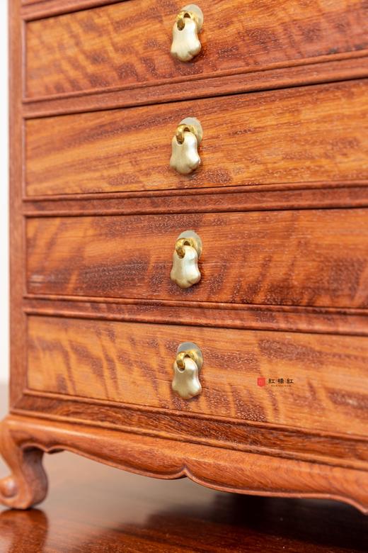 红桥红  家具严选  缅甸花梨(大果紫檀）  【缅花五斗茶饼柜 】普洱茶柜 商品图3