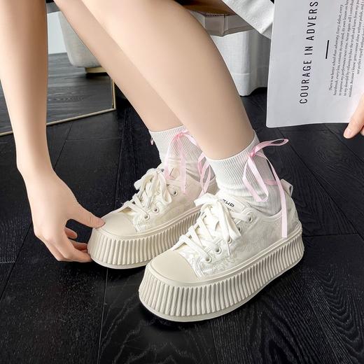 ZHR则则国风小白鞋厚底饼干鞋ins风板鞋超轻女鞋时尚运动鞋休闲鞋 商品图8