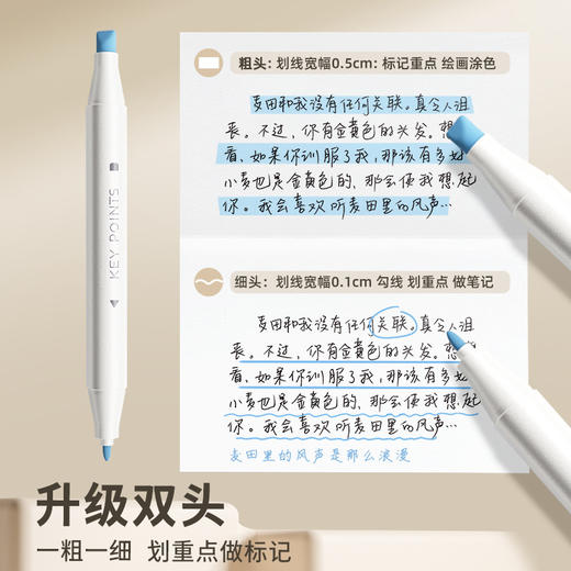 「5支装！高颜值」莫兰迪荧光彩色笔软头淡色系手账记号笔马卡龙萤光笔做笔记标记笔开学文具 商品图2