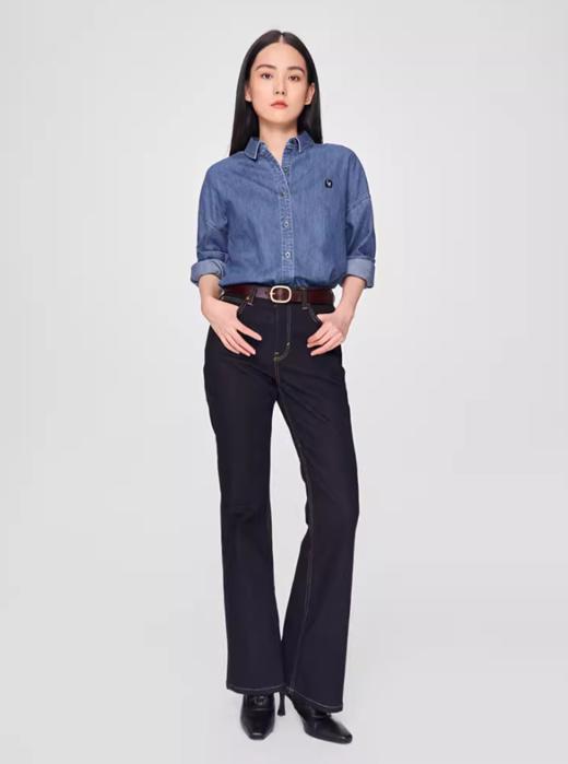 LEE新品427高腰喇叭深蓝色女牛仔裤潮LWB100427100333 商品图2