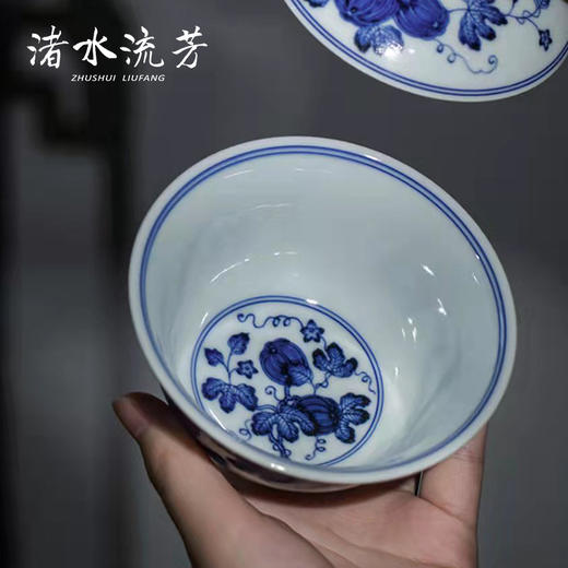 渚水流芳青花西瓜纹盖碗（缺货） 商品图1