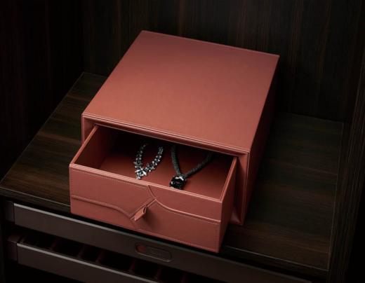 马鞍色皮革抽中抽（2层、含保险箱）900柜体 商品图2