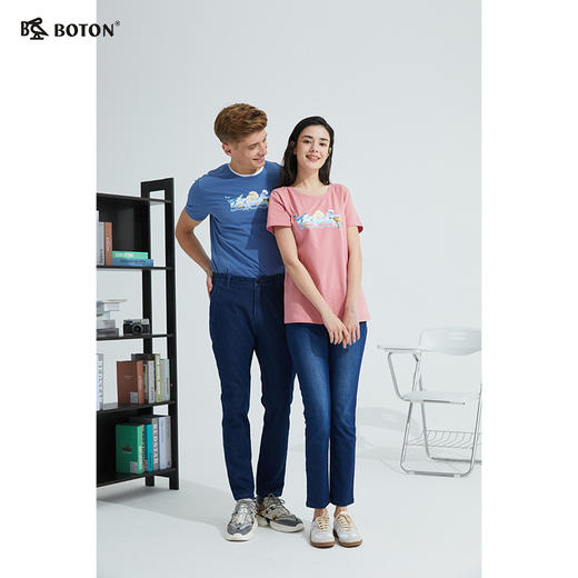 【第2件半价！尾货清仓不退换】波顿夏季圆领短袖t恤男潮牌个性卡通印花半袖打底体恤衫MT868221 商品图2