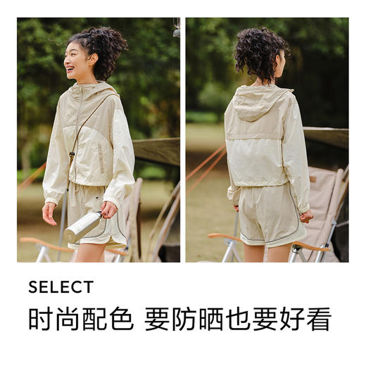 森马外套女短款连帽凉感防晒衣宽松夏季新款质感拼色夹克复古 商品图3
