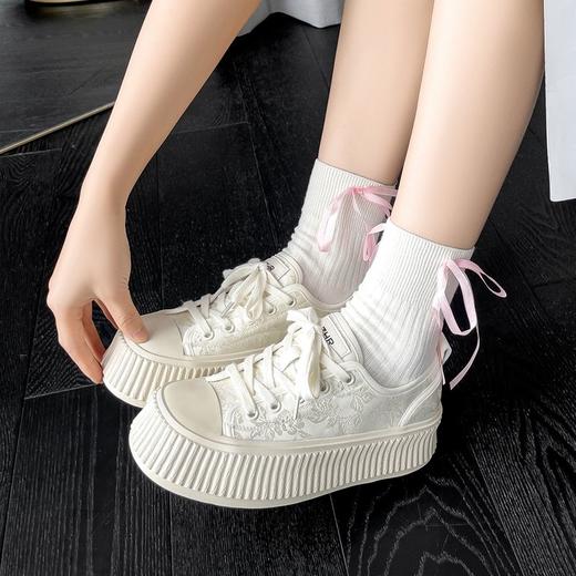 ZHR则则国风小白鞋厚底饼干鞋ins风板鞋超轻女鞋时尚运动鞋休闲鞋 商品图6