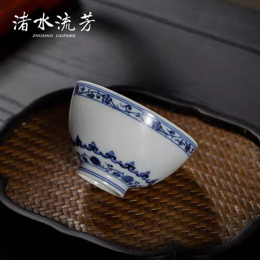 渚水流芳青花缠枝花卉如意纹莲子碗（缺货） 商品图2