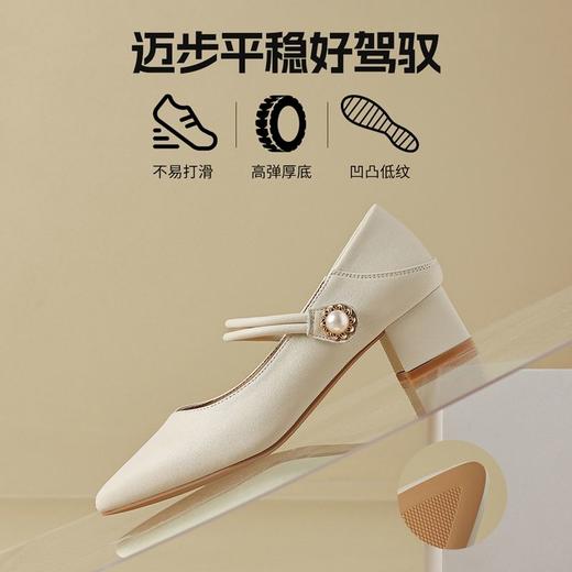 ZHR则则时尚法式浅口气质粗跟玛丽珍单鞋女2024新款百搭女鞋 商品图4
