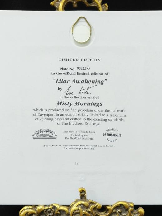 英国德文波特限量鸟类瓷画，薄雾笼罩的清晨系列，这只是丁香苏醒 商品图5