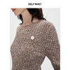 SELFWHO羊毛混纺撞色针织衫女2024秋季新款修身圆领套头针织上衣 商品缩略图3