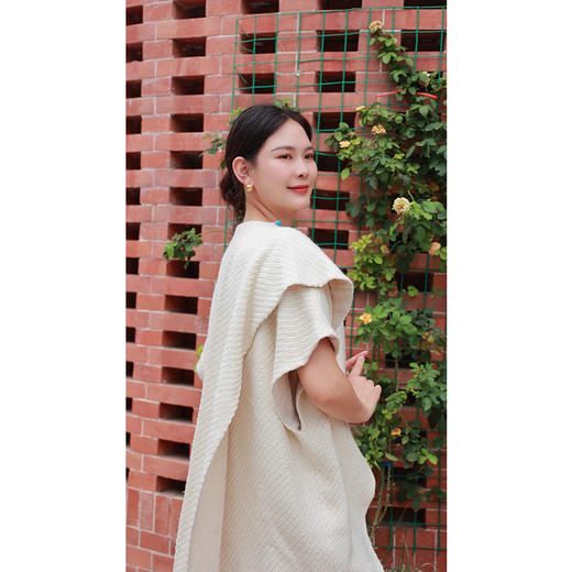 【线上专属】遇见敦煌-流苏披肩（24805920Y-胡杨白） 商品图2