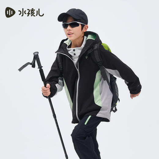 水孩儿童装2024秋季新款女童风衣男童外套中大童三防防风薄绒保暖 商品图6