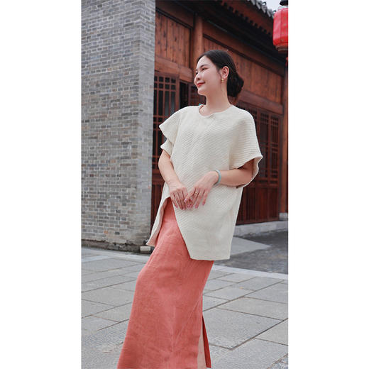 【线上专属】遇见敦煌-流苏披肩（24805920Y-胡杨白） 商品图0