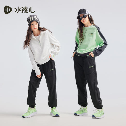 水孩儿童装秋冬新款女童长裤男童加绒裤中大童工装裤三防休闲宽松裤子 商品图0