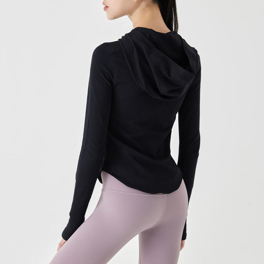 【路路精选】长款连帽衫打底衫女长袖上衣瑜伽休闲运动健身t恤瑜伽服速干 商品图4