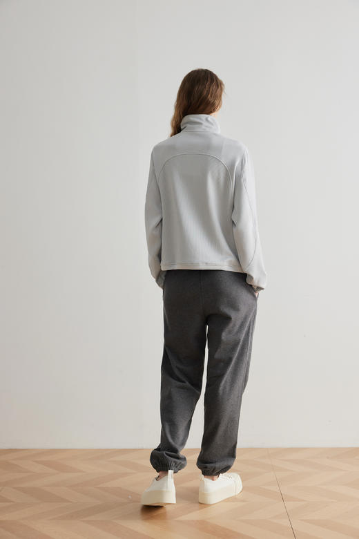 COCO ZONE抽绳松紧腰撞色边束脚裤休闲运动长裤24C10277 商品图3