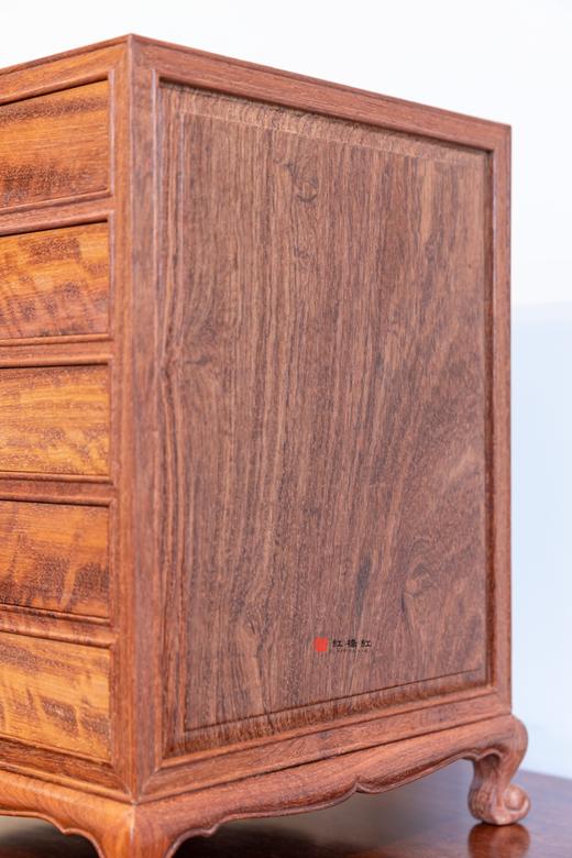 红桥红  家具严选  缅甸花梨(大果紫檀）  【缅花五斗茶饼柜 】普洱茶柜 商品图4