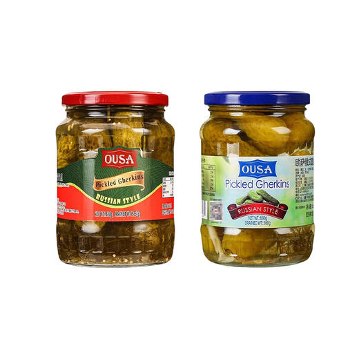 越南进口欧萨俄式酸青瓜红标|蓝标680g 商品图5