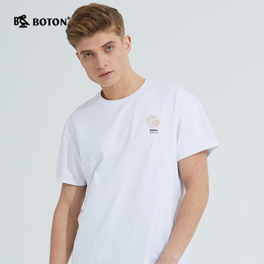 波顿短袖t恤男士夏季圆领印花百搭纯色半袖打底衫上衣潮MT880221 商品图4