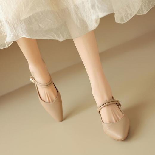 ZHR则则时尚法式浅口气质粗跟玛丽珍单鞋女2024新款百搭女鞋 商品图8