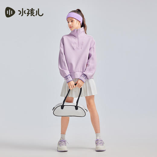水孩儿童装2024秋季女童卫衣中大童上衣运动时尚百搭宽松休闲弹性 商品图4