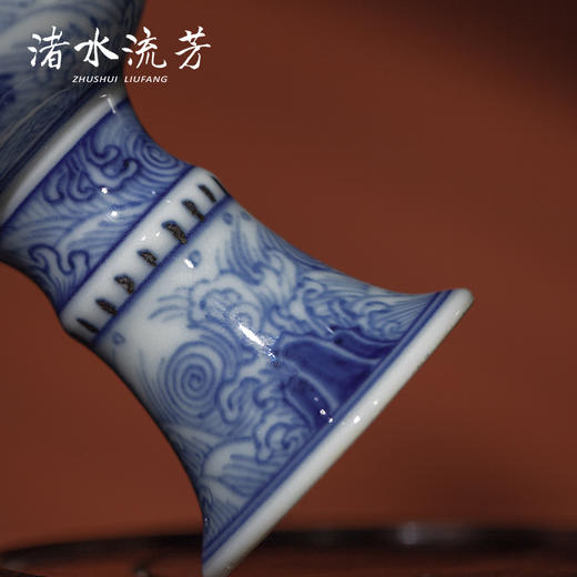 渚水流芳青花海水八怪纹高脚杯（缺货） 商品图4