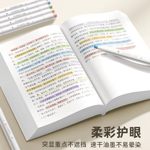 「5支装！高颜值」莫兰迪荧光彩色笔软头淡色系手账记号笔马卡龙萤光笔做笔记标记笔开学文具 商品图3