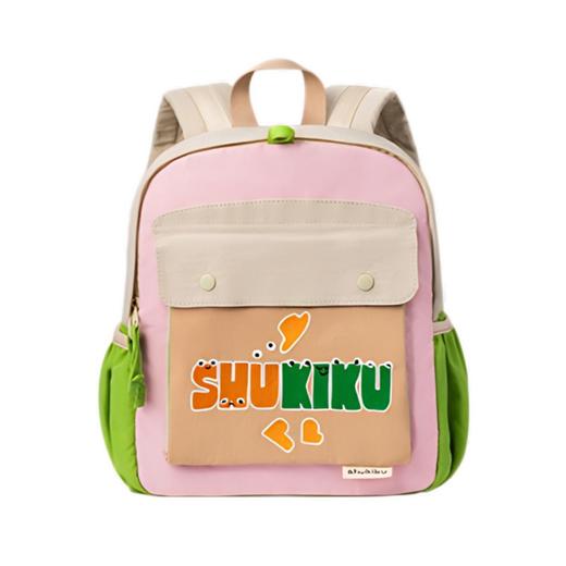 shukiku 趣味刺绣儿童双肩包 粉绿色 S 商品图0