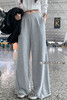 <曾小咸推荐>【长腿范本】灰色阔腿休闲裤 商品缩略图5